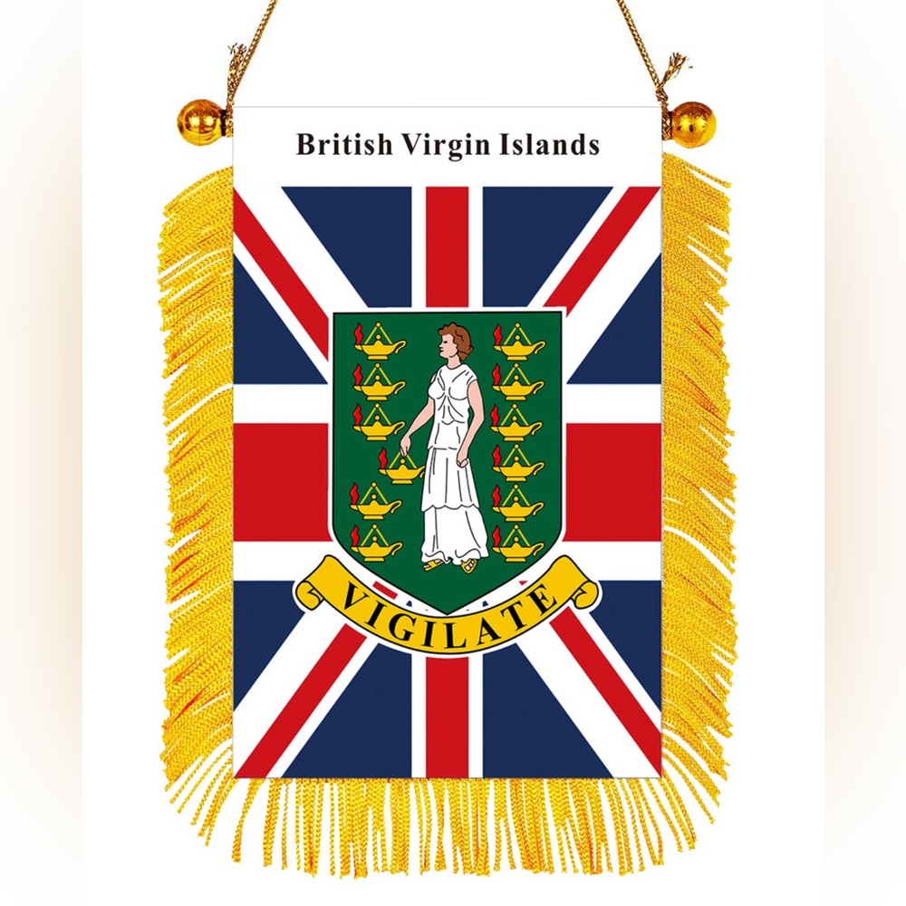 British Virgin Islands large rearview mirror flag